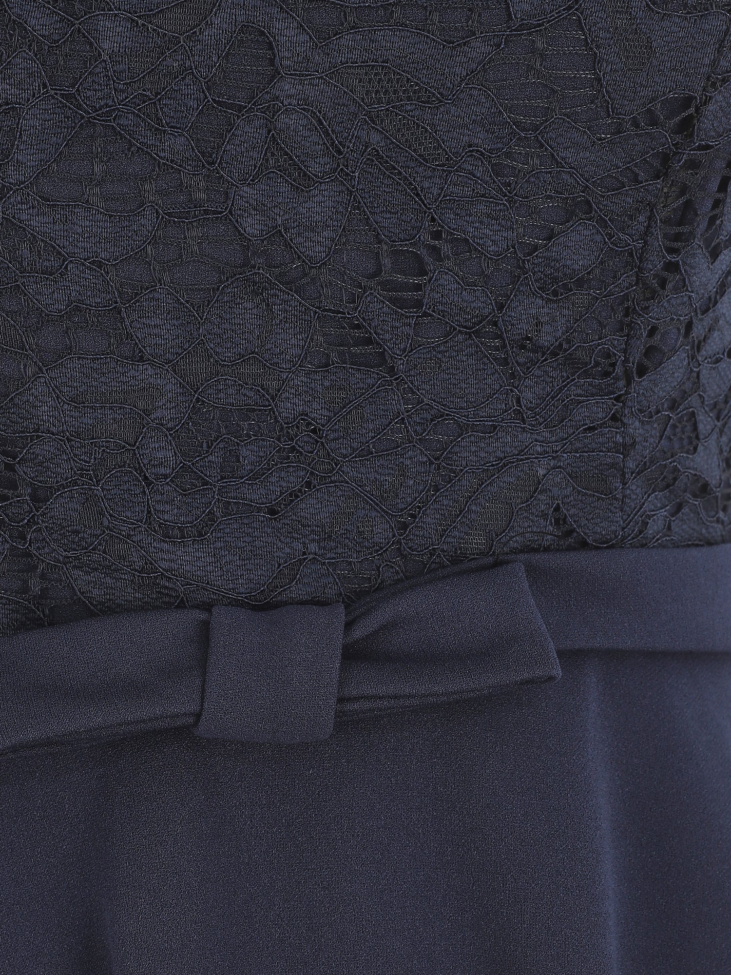 Robe patineuse à buste en dentelle - Marine - 3