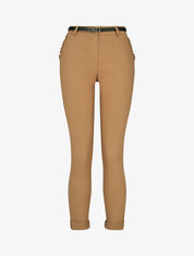 Pantalon 7/8 à revers et poches volantées - Camel - 1