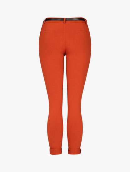 Pantalon 7/8 uni à revers - Terre de sienne - 2