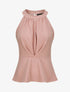 Top péplum à col américain - Rose poudré - 1