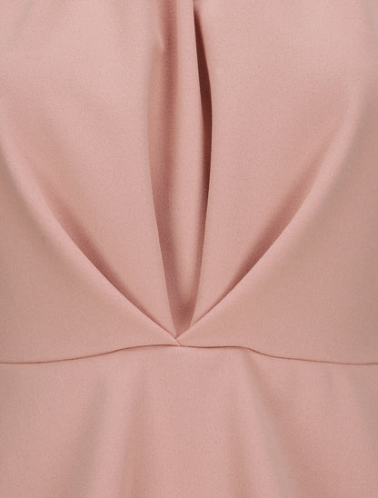 Top péplum à col américain - Rose poudré - 3