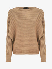 Pull uni oversize chauve-souris - Camel - 1