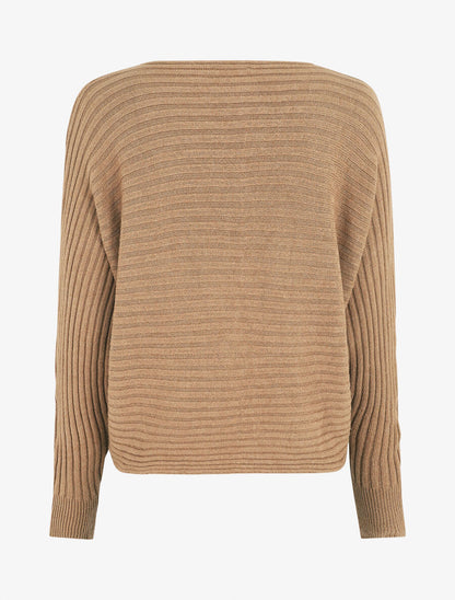 Pull uni oversize chauve-souris - Camel - 2