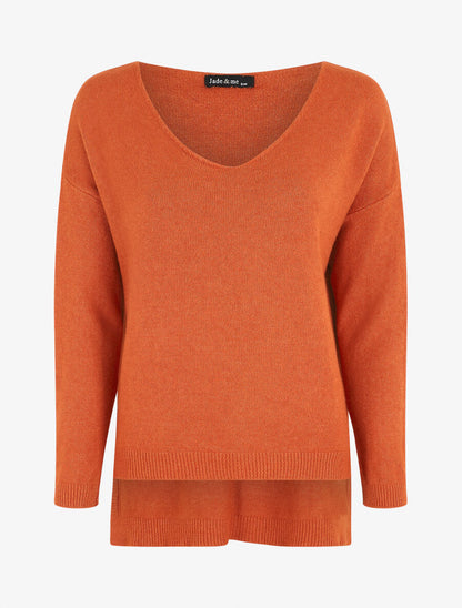 Pull ample uni col V - Orange - 1