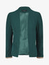 Blazer uni à revers imprimé graphique - Vert sapin - 1