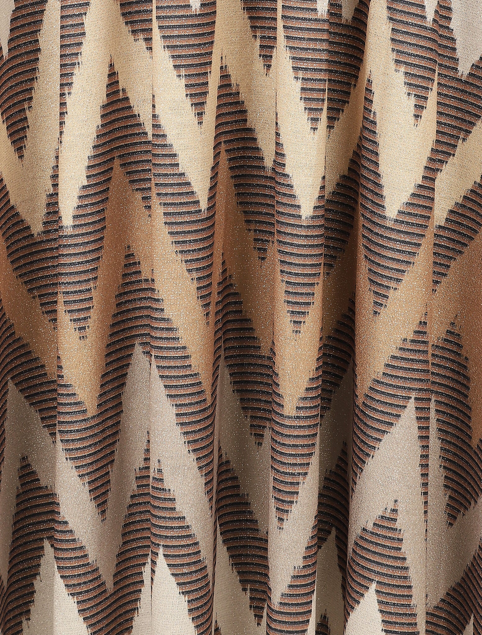 Jupe longue à imprimé zig-zag irisé - Beige - 3