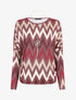 Top manches chauves-souris imprimé zig-zag irisé - Bordeaux - 1