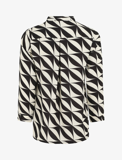 Blouse manches 3/4 imprimé graphique - Noir - 2
