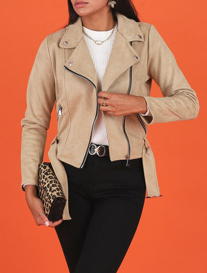 Perfecto classique en suédine - Beige - 3