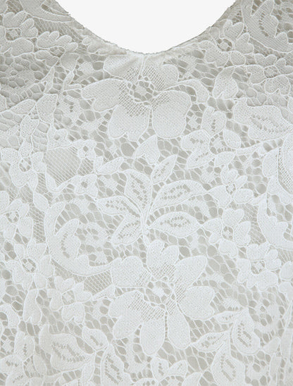 Débardeur en dentelle à dos nageur - Blanc - 3