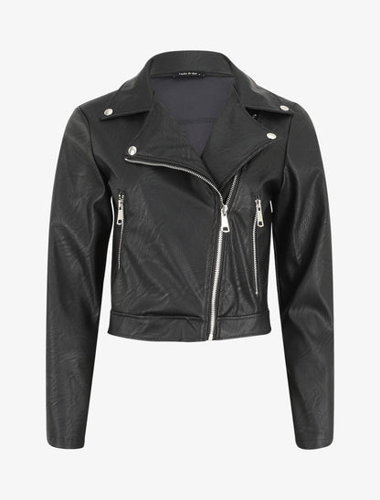 Perfecto court en simili - Noir - 1