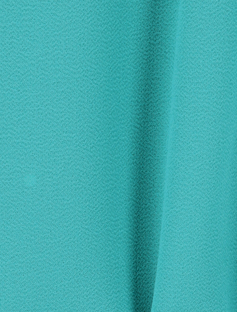 Robe en voile à col rond à détail anneaux - Turquoise - 3