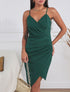 Robe fourreau style portefeuille - Vert sapin - 1
