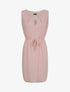 Robe en voile à col rond à détail anneaux - Rose poudré - 1