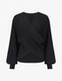 Pull uni col cache-coeur et bas asymétrique - Noir - 1