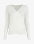 Pull uni côtelé croisé - Blanc - 5