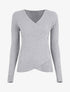 Pull uni côtelé croisé - Gris - 1
