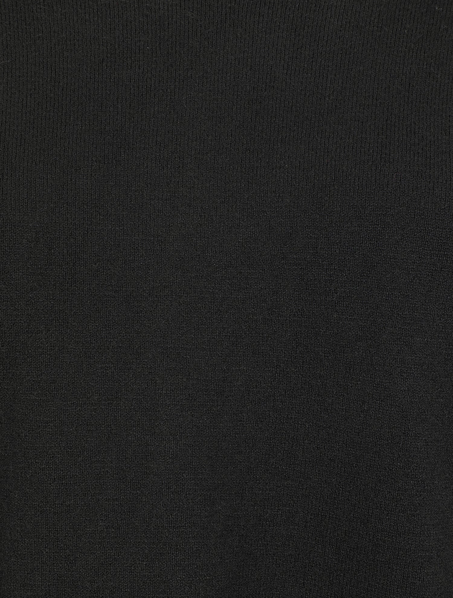 Pull fin uni à col V - Noir - 3