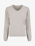 Pull fin uni à col V - Taupe - 1