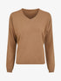 Pull fin uni à col V - Camel - 5