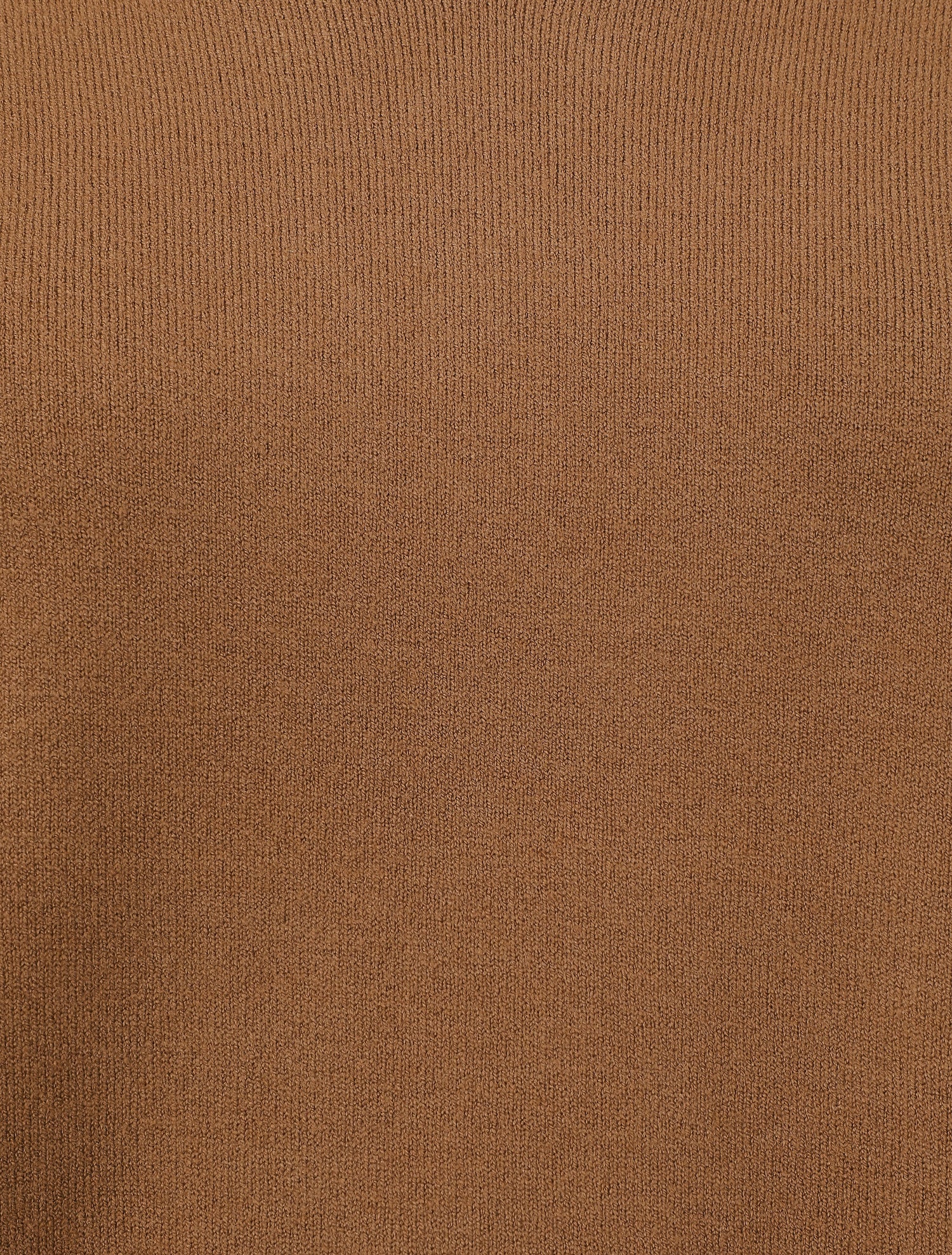 Pull fin uni à col V - Camel - 3