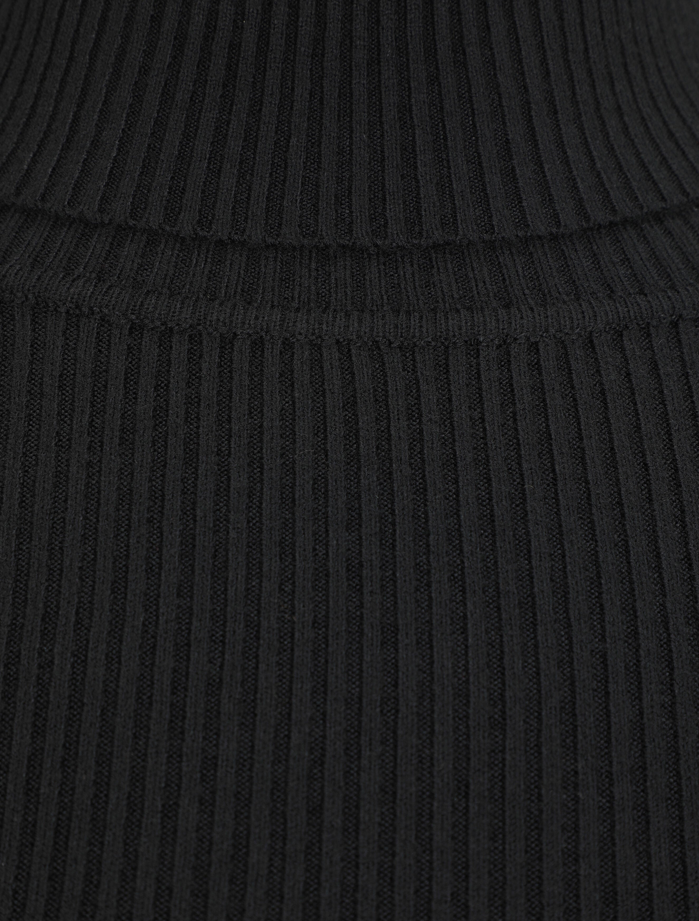 Robe pull uni à col roulé - Noir - 3