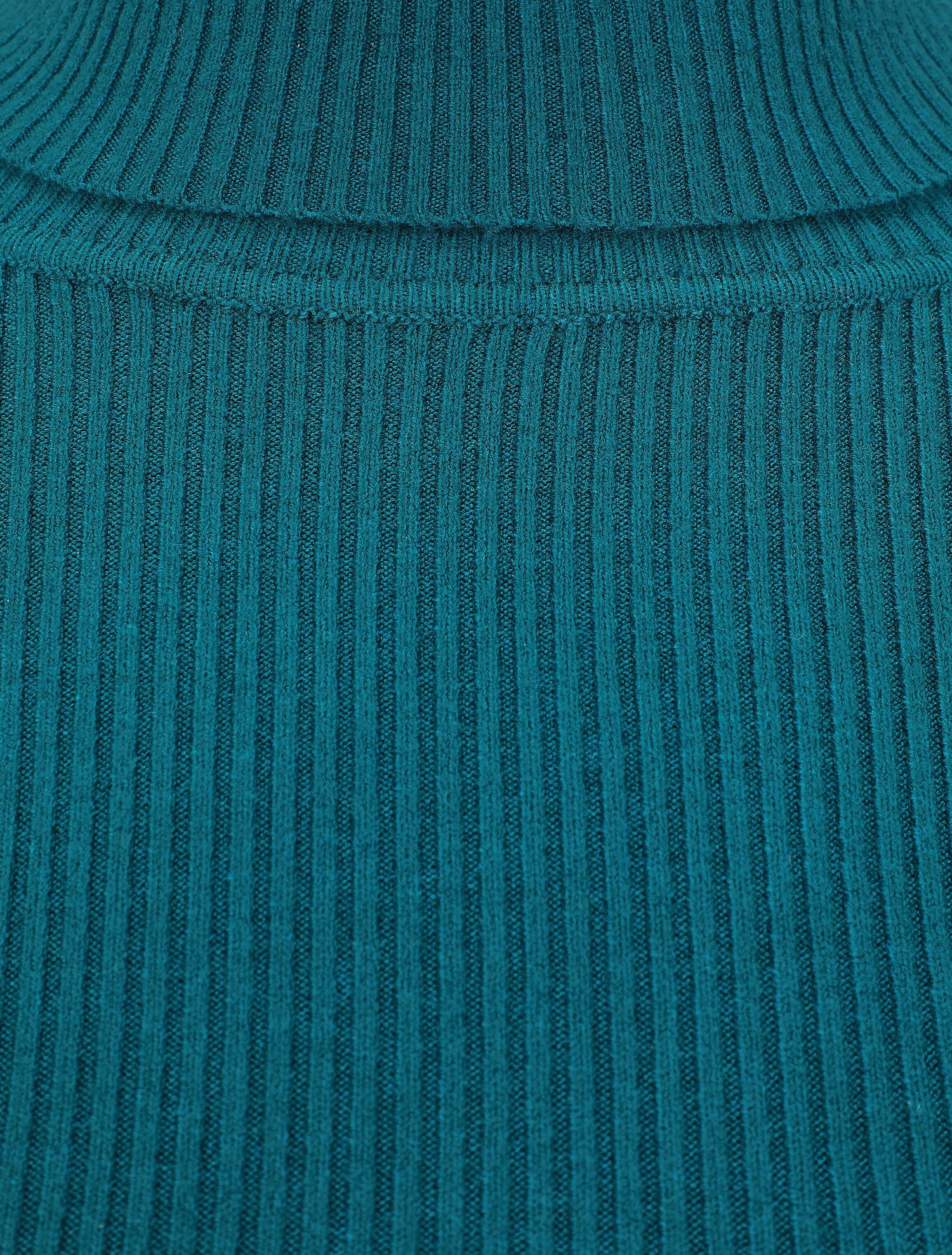 Robe pull uni à col roulé - Bleu canard - 4