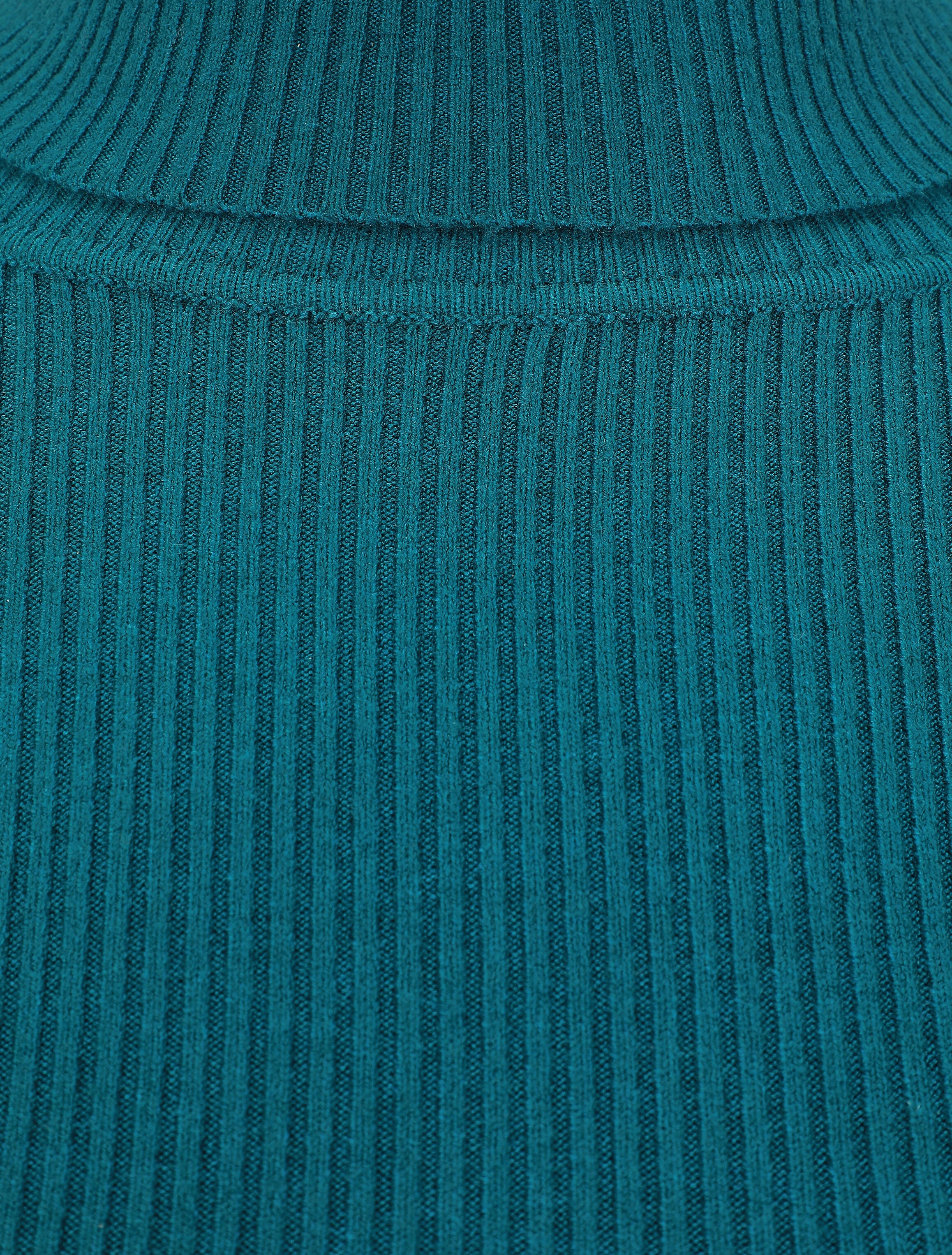 Robe pull uni à col roulé - Bleu canard - 4