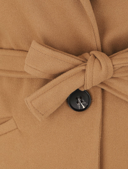 Manteau long croisé ceinturé - Camel - 3