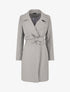 Manteau long ceinturé à col cranté - Gris chiné - 5
