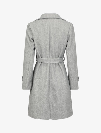 Manteau mi-long croisé - Gris - 2