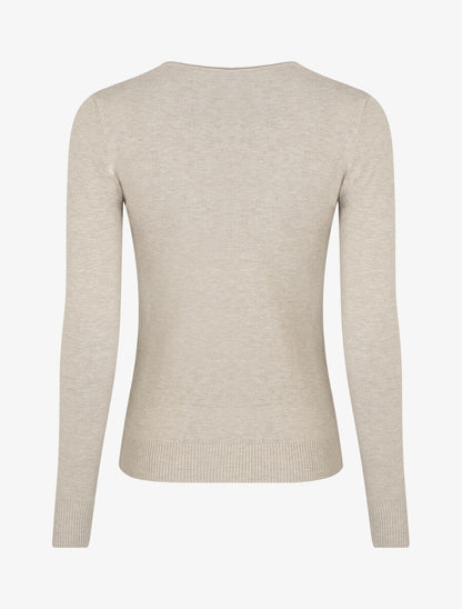 Pull fin uni ajusté - Beige - 2