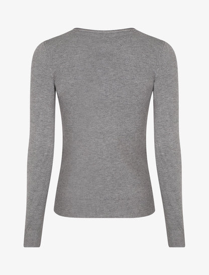 Pull fin uni ajusté - Gris - 2