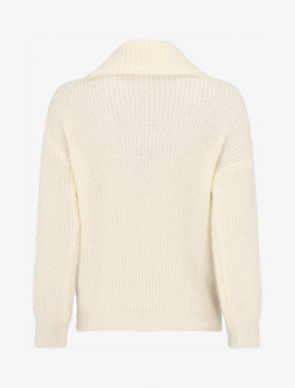 Pull duveteux à col roulé - Beige - 2