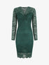 Robe moulante en dentelle - Vert sapin - 5