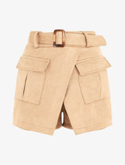 Jupe short en suédine - Camel clair - 1