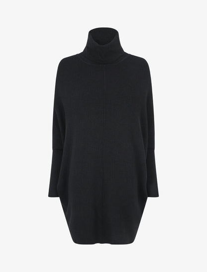 Pull col roulé oversize - Noir - 1