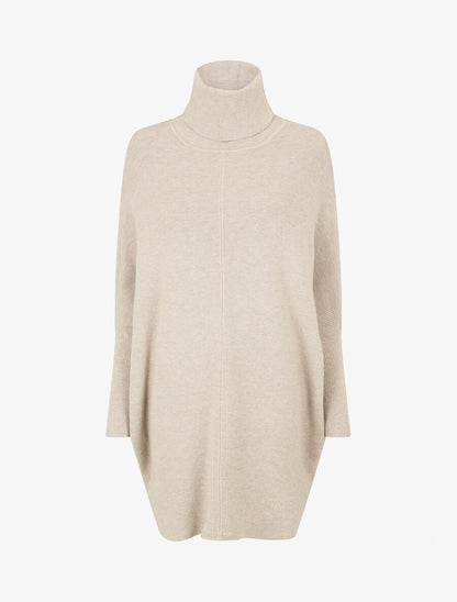 Pull col roulé oversize - Beige - 1