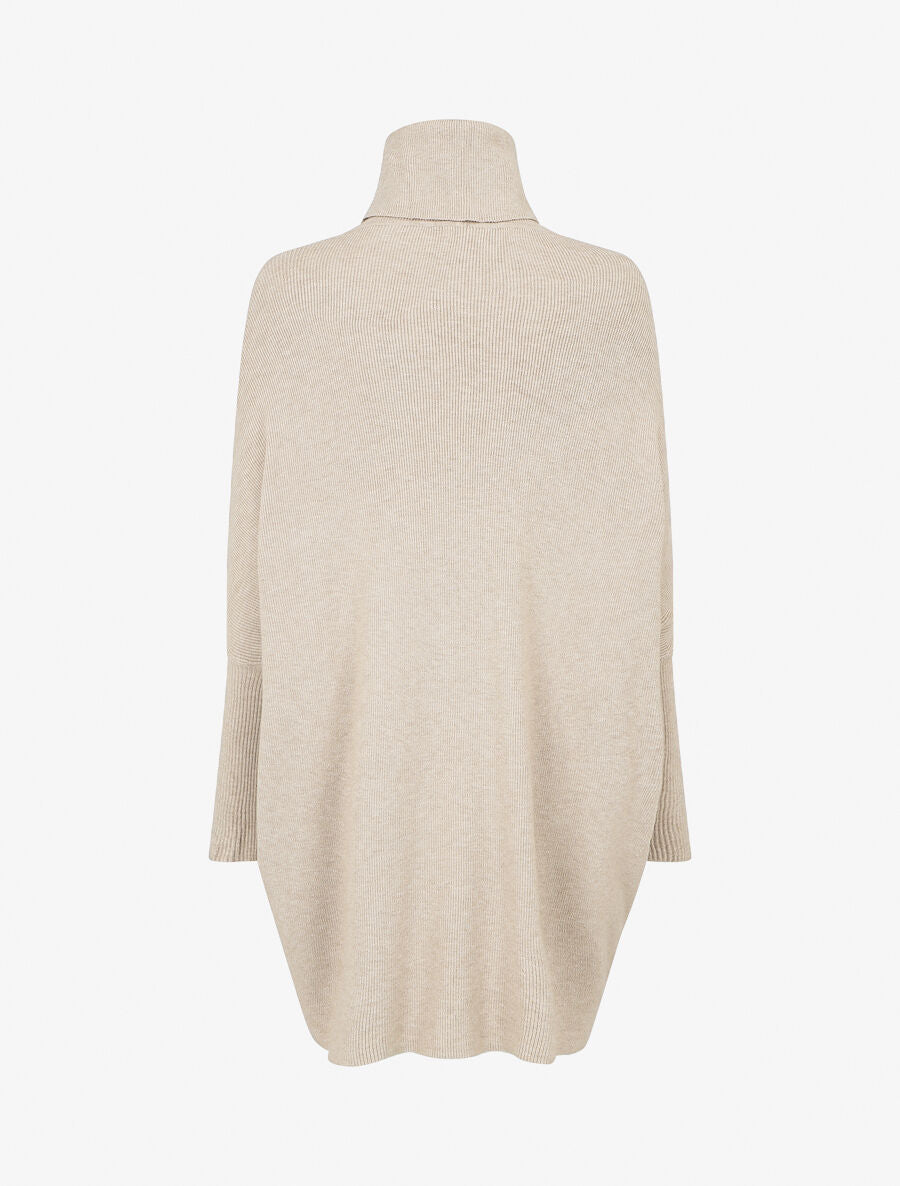 Pull col roulé oversize - Beige - 2