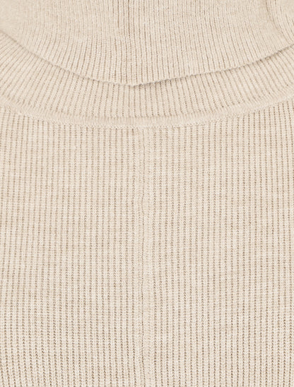 Pull col roulé oversize - Beige - 3