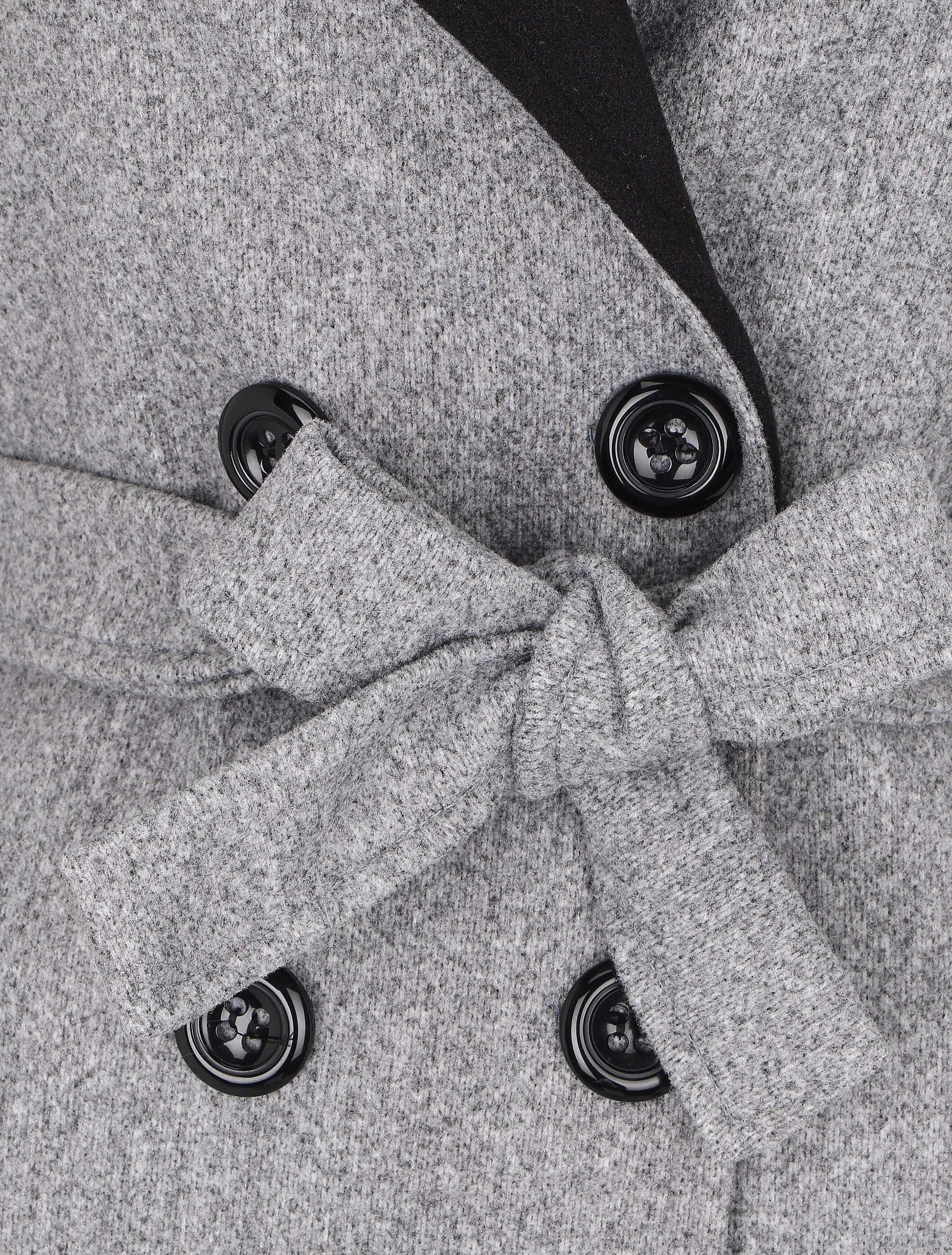 Manteau mi-long en laine mélangée - Gris - 3