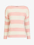 Pull en maille à rayures - Rose - 1