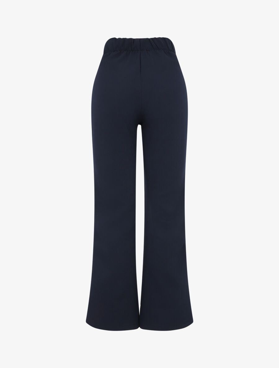 Pantalon classique à taille élastiquée - Marine - 2
