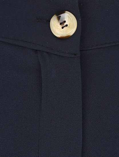 Pantalon classique à taille élastiquée - Marine - 3