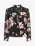 Top fleuri en dentelle - Noir - 5
