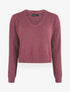 Crop pull asymétrique à col V - Mauve - 4