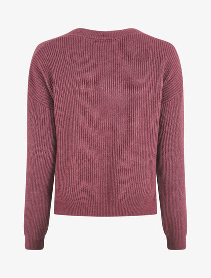 Crop pull asymétrique à col V - Mauve - 2