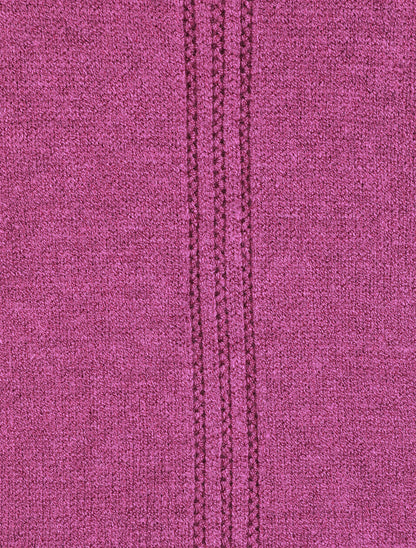 Pull fin uni à col montant - Mauve - 3