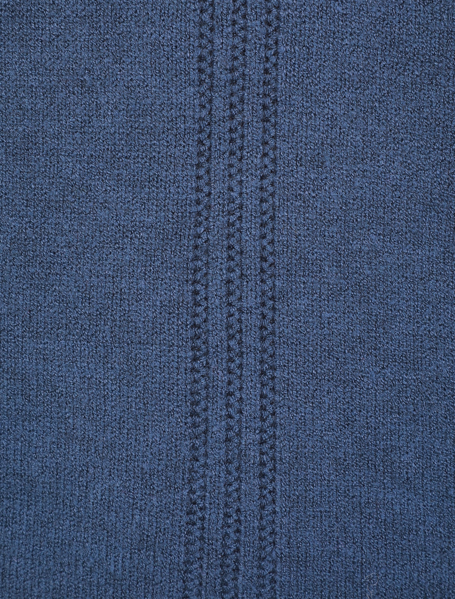 Pull fin uni à col montant - Bleu - 3