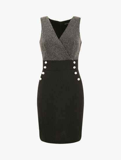 Robe fourreau à paillettes - Or - 2